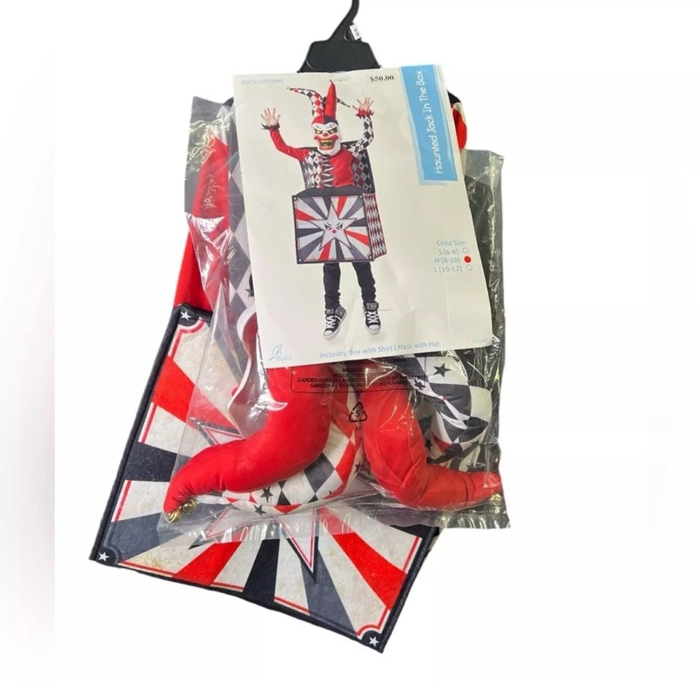 Seasons Haunted Jack in the box child costume. NWT small 4-6/ med 8-10